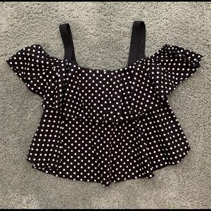 Zara Tops - Zara off the shoulder polka dot top xs Zara Tops - Zara off the shoulder polka dot top xs